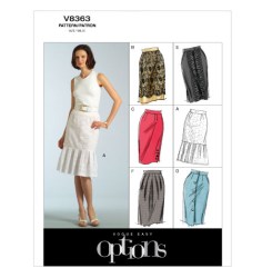 8363 EZ VOGUE LACE/RUFFLE/EMBRDR/PLEAT/POCKET SKIRT PATTERN 6-12